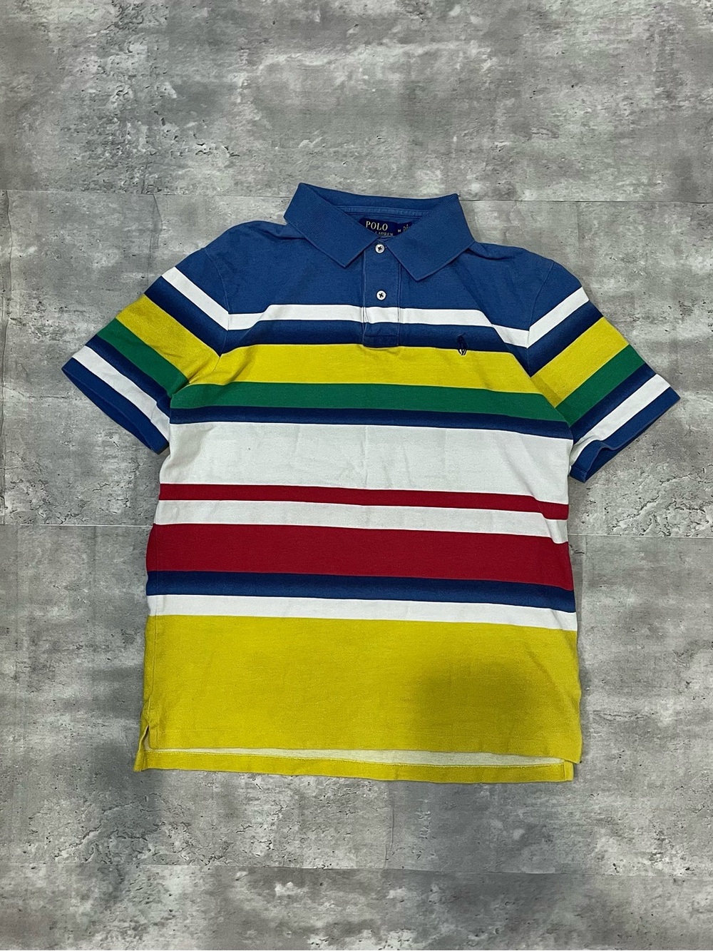 Polo Ralph Lauren Striped Polo Shirt Multicolor Short Sleeve Mens Medium